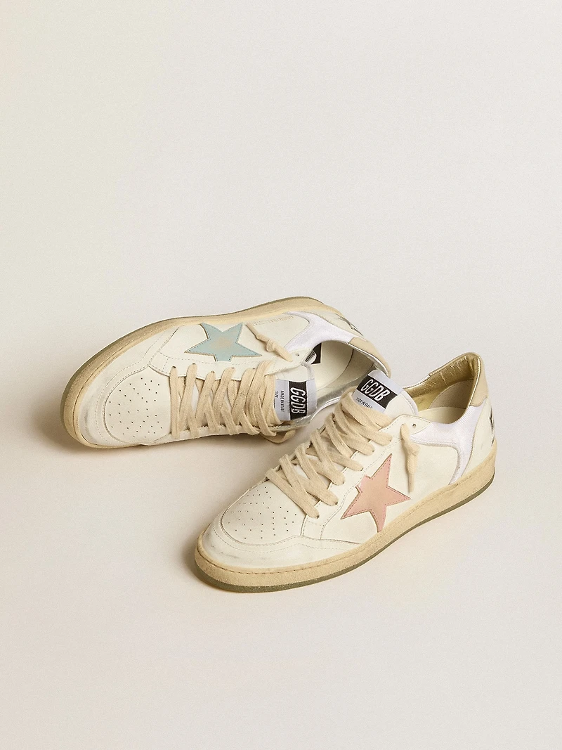 Ball star nylon and leather with pink light blue beige heel tab