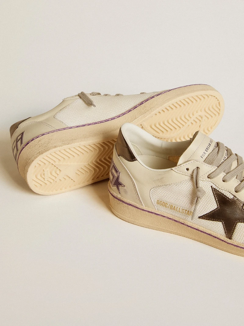 Ball star mesh and leather with metallic heel tab