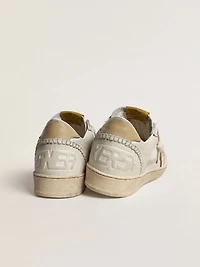 Women's Ball star white nappa and mesh with tobacco-colored nubuck beige heel tab