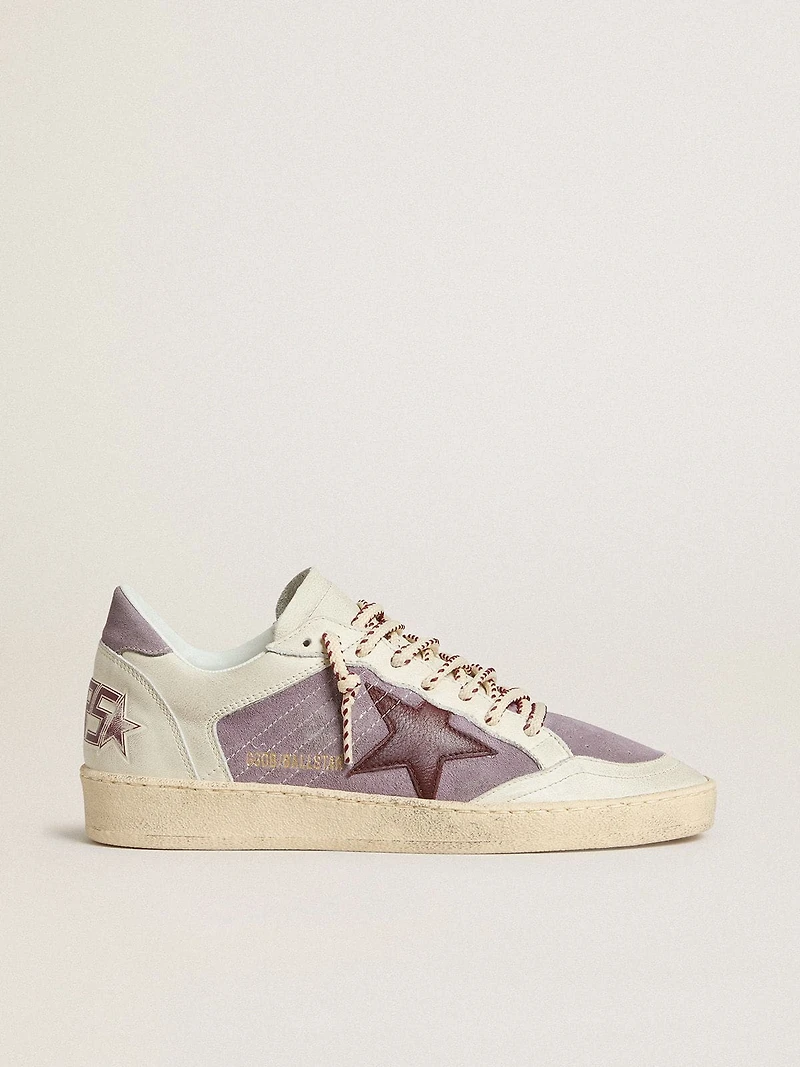 Women’s Ball star lilac suede with burgundy leather and heel tab