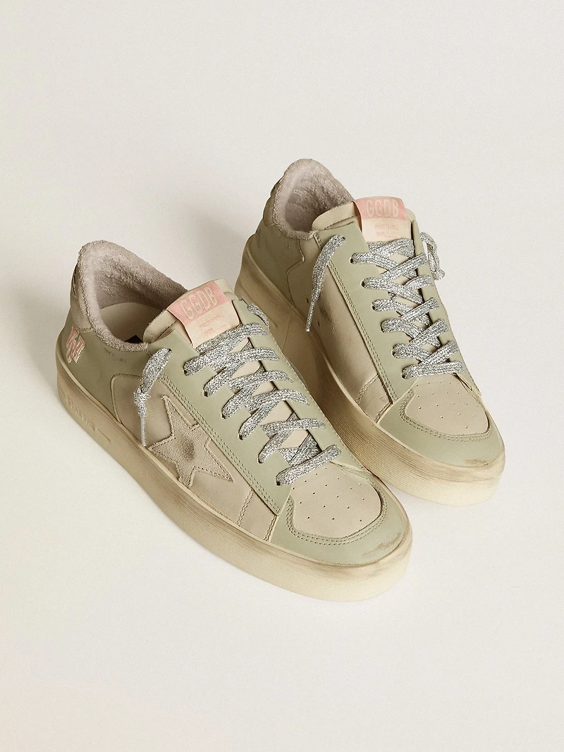Stardan nappa and leather with suede star heel tab