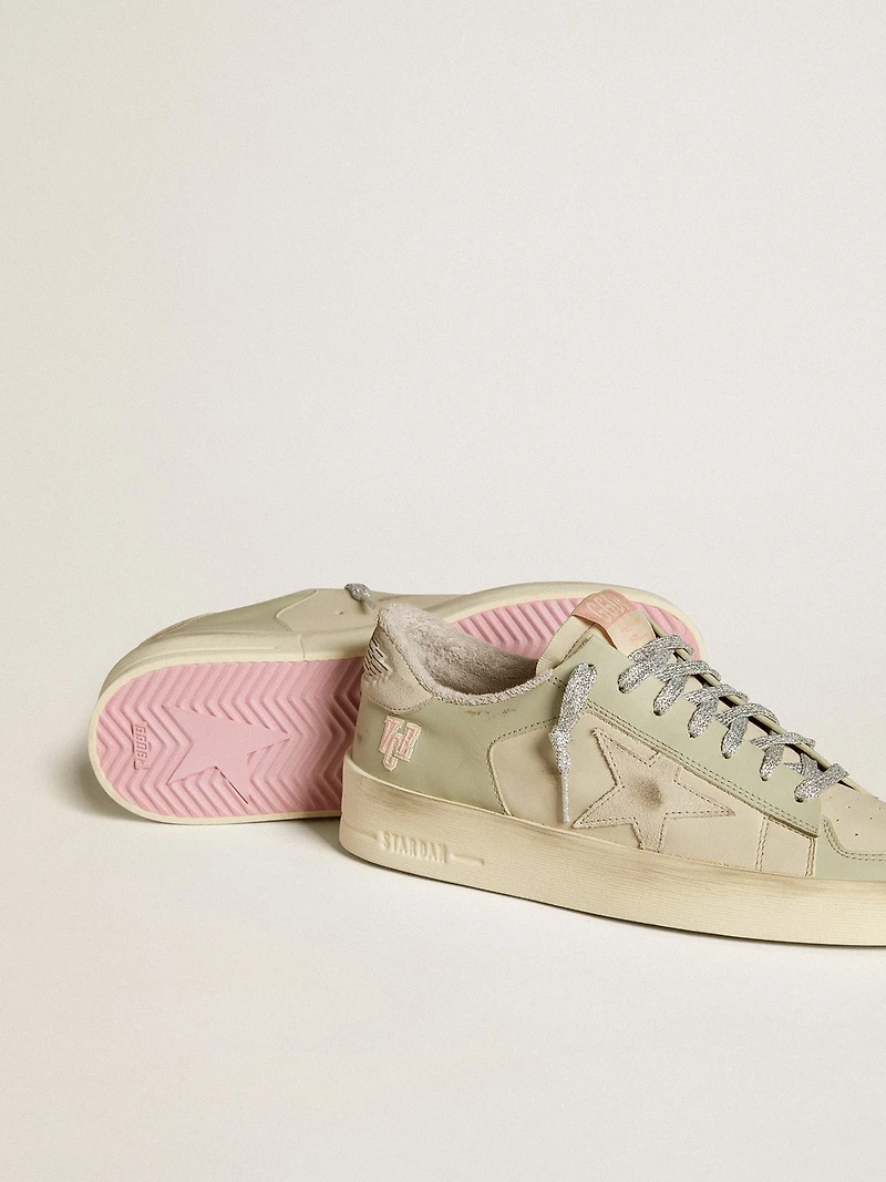 Stardan nappa and leather with suede star heel tab