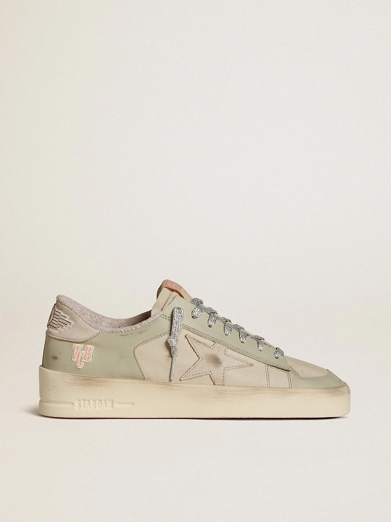 Stardan nappa and leather with suede star heel tab