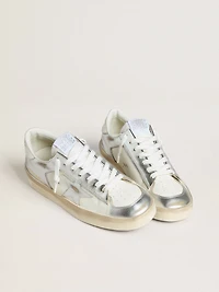 Stardan silver foiled leather with white heel tab