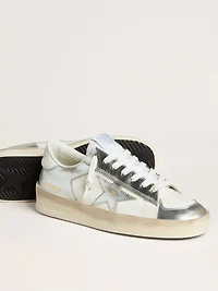 Stardan silver foiled leather with white heel tab