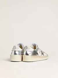 Stardan silver foiled leather with white heel tab