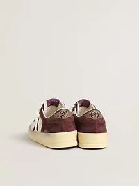 Women’s Stardan white nappa with burgundy suede star and heel tab