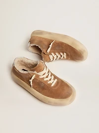 Women's Space-Star shoes tobacco-colored suede with shearling lining