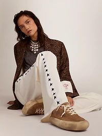 Women's Space-Star shoes tobacco-colored suede with shearling lining