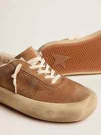 Women's Space-Star shoes tobacco-colored suede with shearling lining