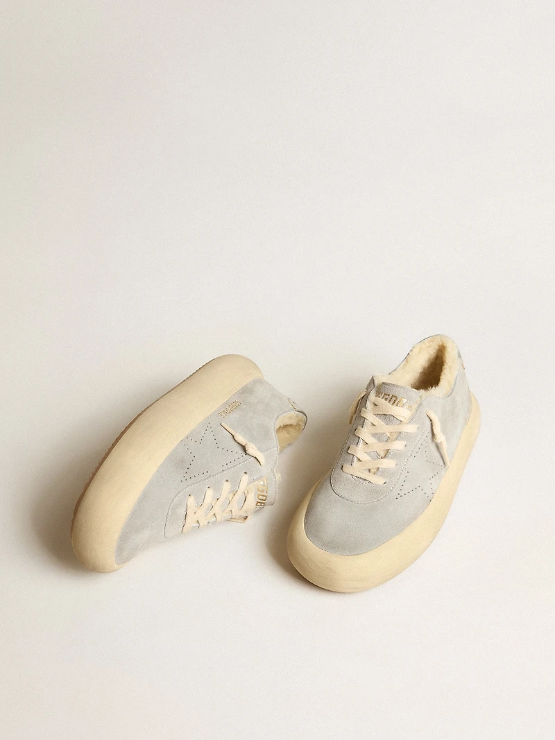 Women’s Space-Star shoes ice-gray suede with shearling lining