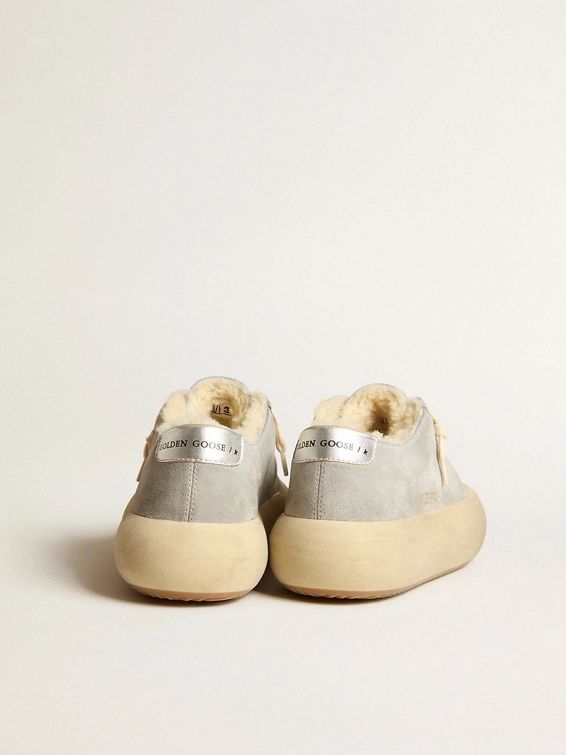 Women’s Space-Star shoes ice-gray suede with shearling lining