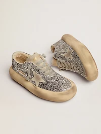 Women's Space-Star shoes silver glitter with shearling lining