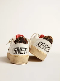 Ball star nappa with leopard-print pony skin and heel tab