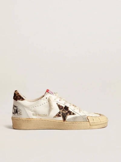 Ball star nappa with leopard-print pony skin and heel tab