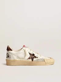 Ball star nappa with leopard-print pony skin and heel tab