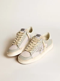 Stardan gray nappa leather and white mesh with star