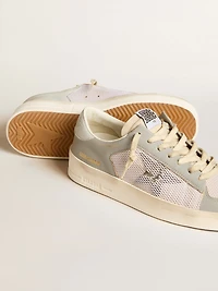 Stardan gray nappa leather and white mesh with star