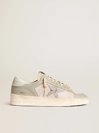 Stardan gray nappa leather and white mesh with star
