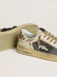 Women's Stardan nappa and mesh with leopard-print pony skin heel tab