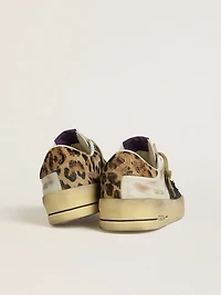 Women's Stardan nappa and mesh with leopard-print pony skin heel tab