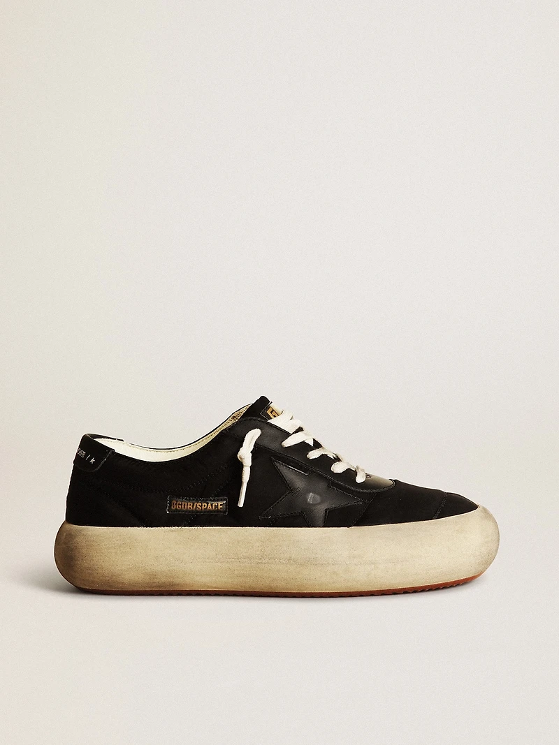 Women's Space-Star shoes black nylon with leather star and heel tab