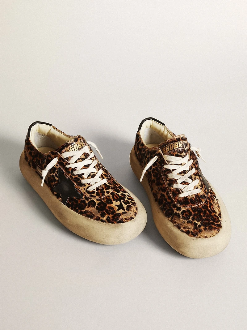 Women's Space-Star leopard print pony skin with black star