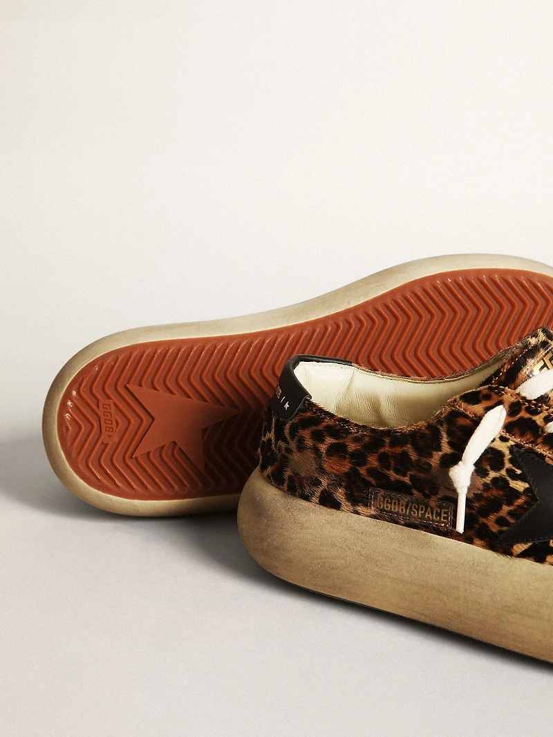 Women's Space-Star leopard print pony skin with black star