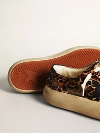 Women's Space-Star leopard print pony skin with black star