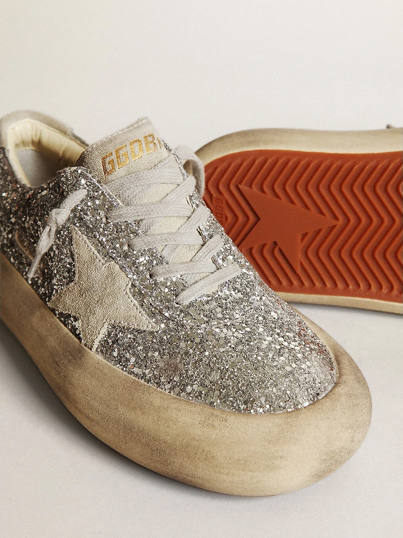 Women's Space-Star silver glitter with ice-gray star