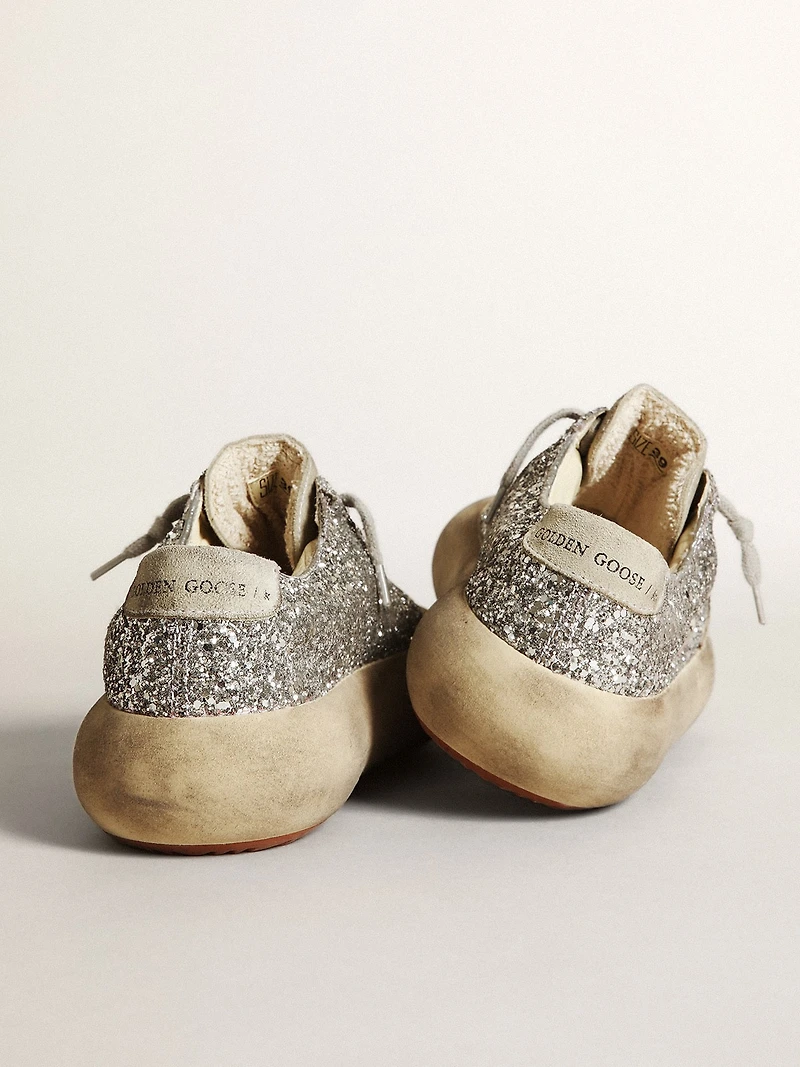 Women's Space-Star silver glitter with ice-gray star