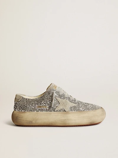 Women's Space-Star silver glitter with ice-gray star
