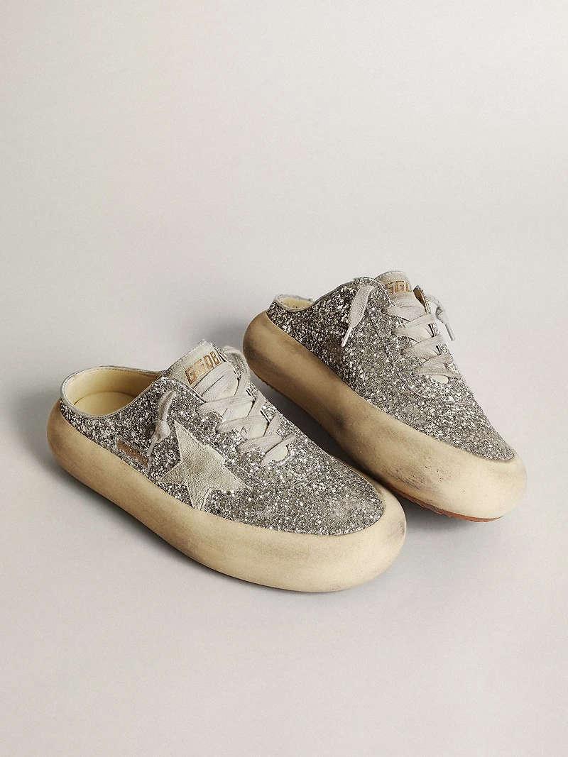 Women's Space-Star Sabot glitter with ice-gray star and tab