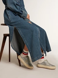Women's Space-Star Sabot glitter with ice-gray star and tab