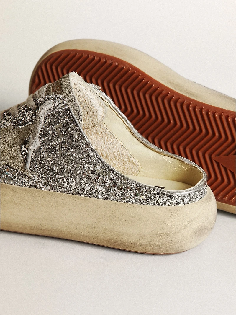 Women's Space-Star Sabot glitter with ice-gray star and tab