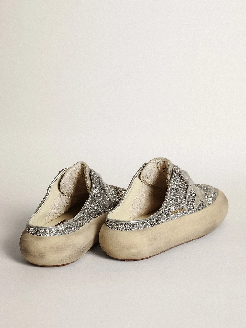 Women's Space-Star Sabot glitter with ice-gray star and tab