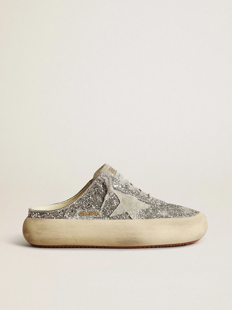 Women's Space-Star Sabot glitter with ice-gray star and tab