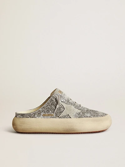 Women's Space-Star Sabot glitter with ice-gray star and tab