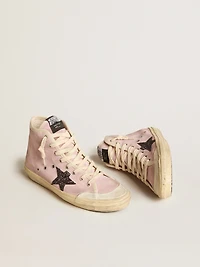 Women's Francy Penstar in pink suede with gray glitter star