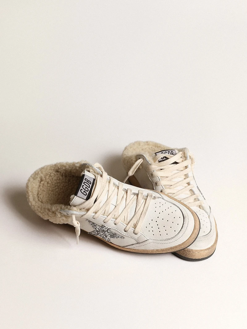 Ball star Sabots with glitter and shearling lining