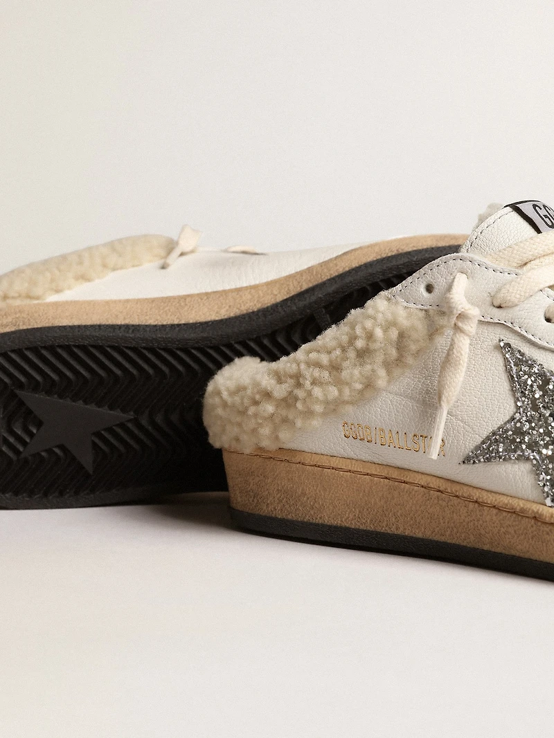 Ball star Sabots with glitter and shearling lining
