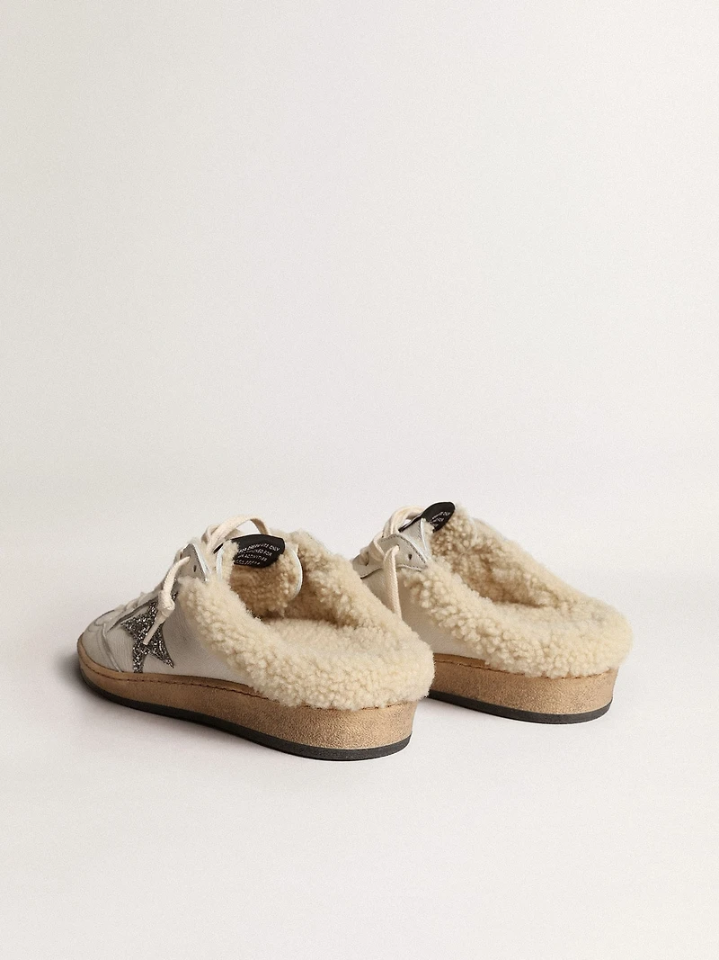 Ball star Sabots with glitter and shearling lining