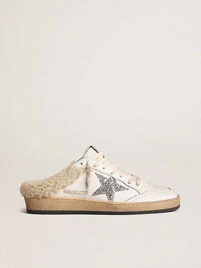 Ball star Sabots with glitter and shearling lining