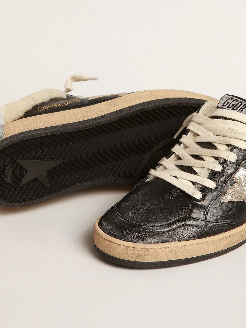 Ball star Sabots nappa with platinum and shearling lining