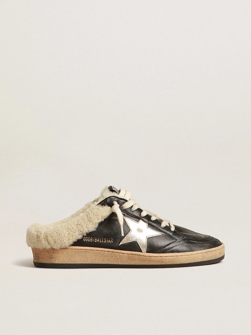 Ball star Sabots nappa with platinum and shearling lining