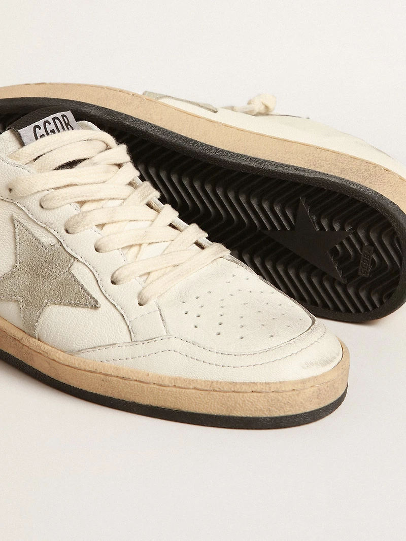 Ball Star Sabots in nappa leather with ice-gray suede star