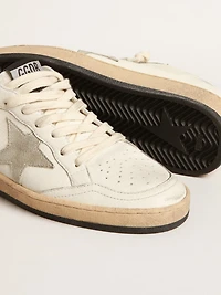 Ball Star Sabots in nappa leather with ice-gray suede star