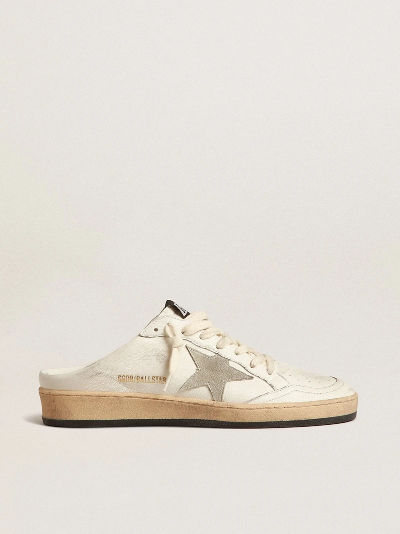 Ball Star Sabots in nappa leather with ice-gray suede star