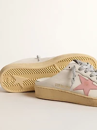Ball star Sabots white nappa with an old-rose leather