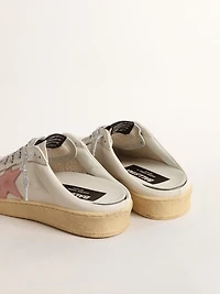 Ball star Sabots white nappa with an old-rose leather